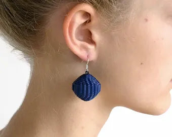 Kobalt blue: Earrings PALLA - made of corrugated cardboard
