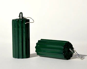 Dark green TUBI:  Earrings made of corrugated cardboard
