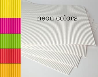 (Regular) Corrugated crafting cardboard in neon  colors: 33cm x 23cm = 13"x 9"