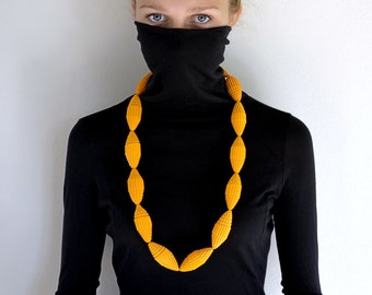 Sun yellow: Necklace FILA with Beads of Corrugated Cardboard