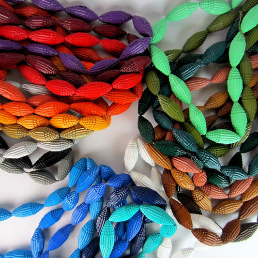 All Colors:  Necklace FILA with Beads of Corrugated Cardboard