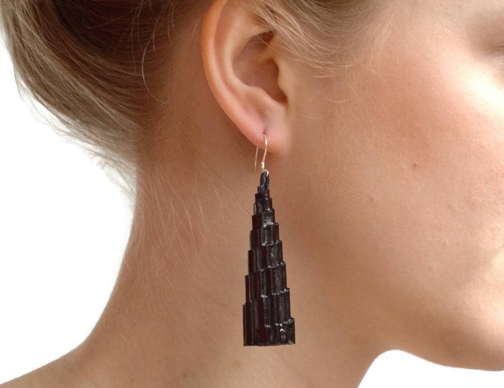 TORRI:  Earrings made of corrugated cardboard