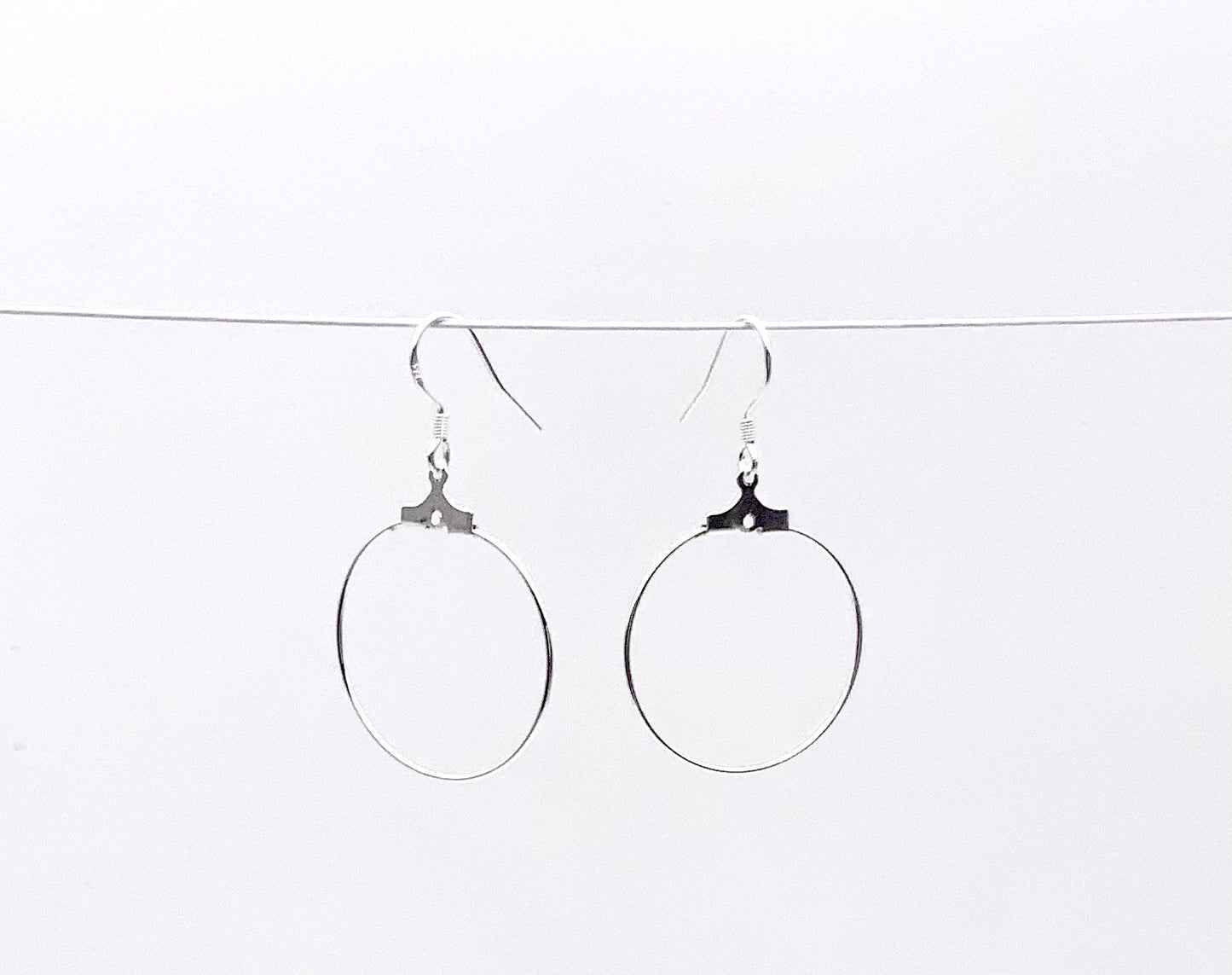 DIY hoop creole earrings with 925 sterling silver ear hooks
