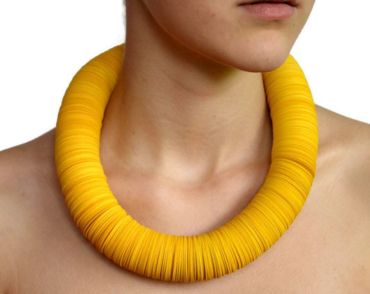 YELLOW: Statement Necklace CARTA: made of cardstock