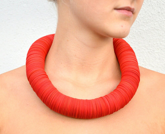 RED: Statement Necklace CARTA: made of cardstock