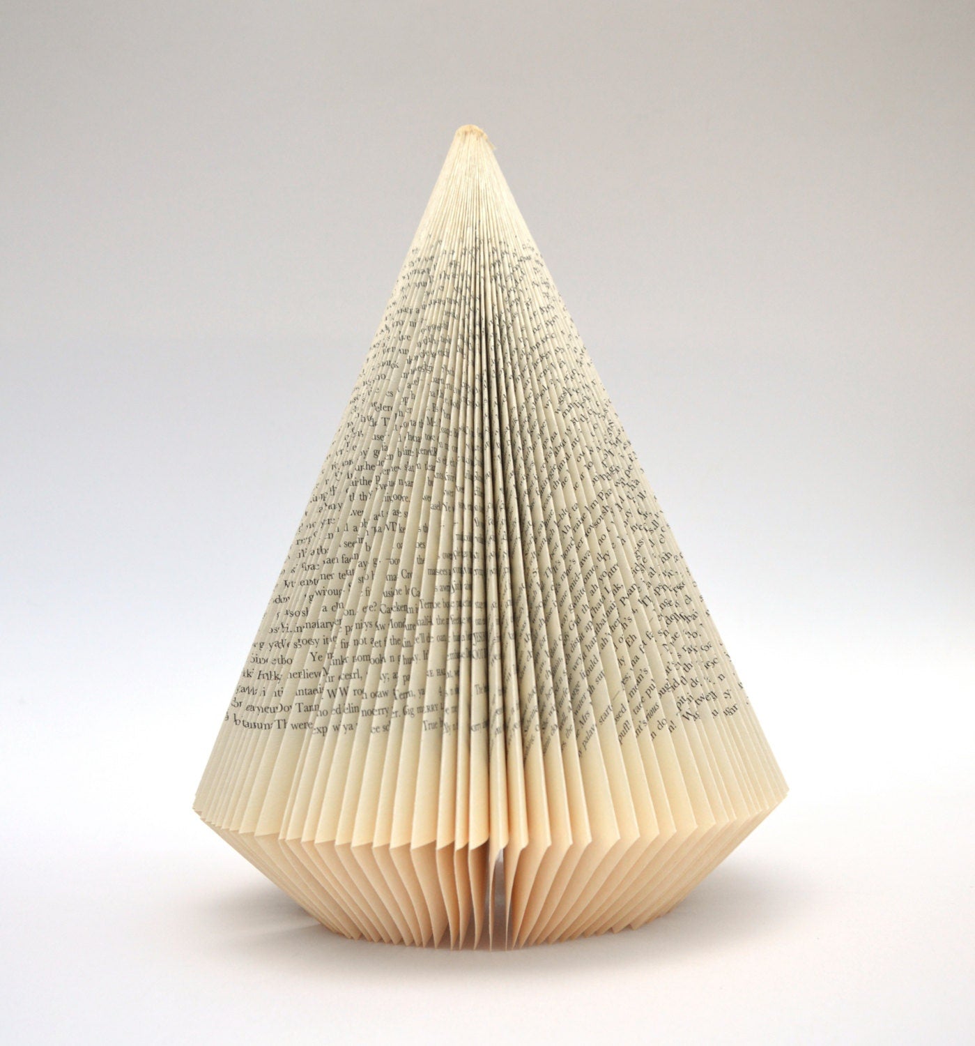 4 Christmas Trees: Folded Book Sculpture - altered Books