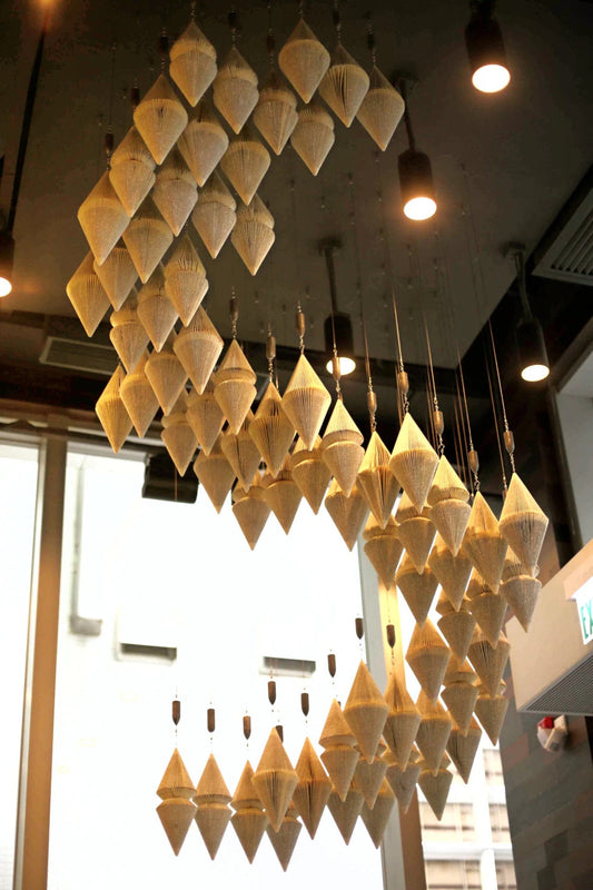 Hanging ornament made of 2 folded books