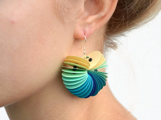 Ombre turquoise: Dangle Earrings made of cardstock