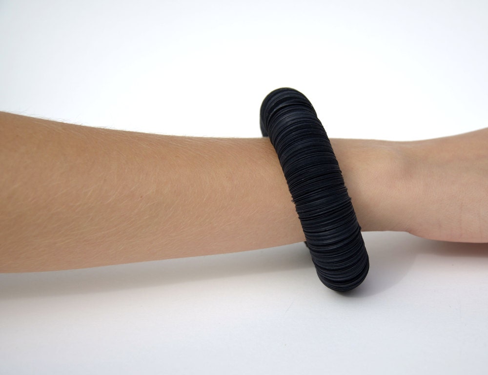 Statement Bracelet - made of black paper - CARTA