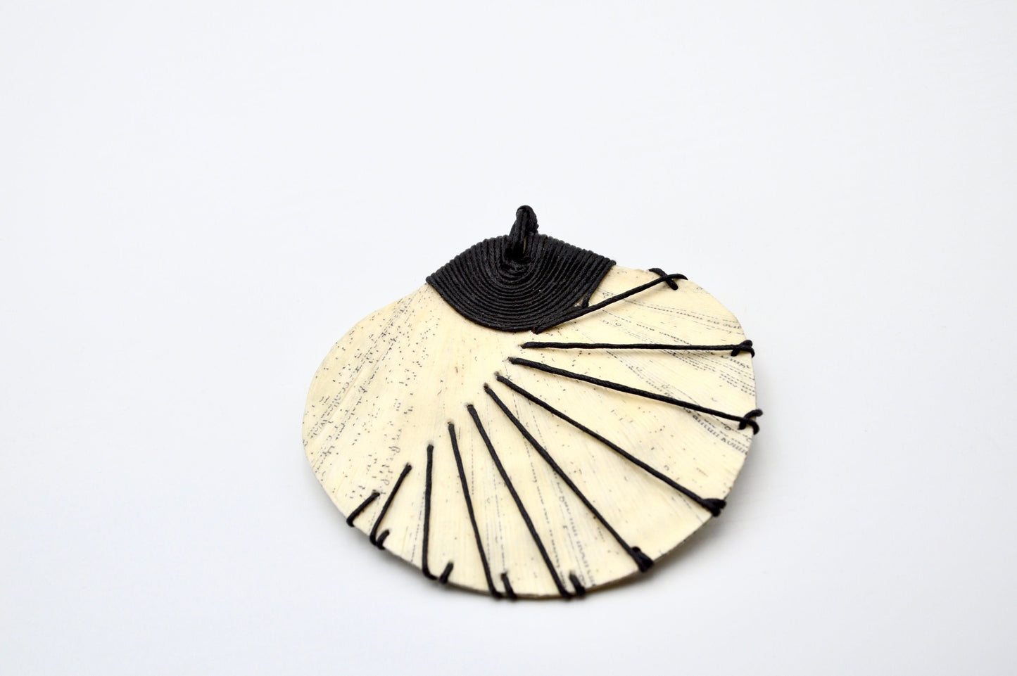 Round book pendant - made of Book Pages - Art Paper necklace