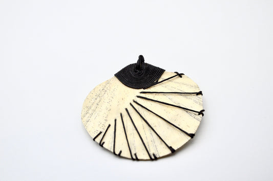 Round book pendant - made of Book Pages - Art Paper necklace