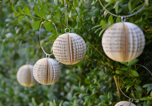 Sphere small - Christmas Decoration: Book Art hanging Ornament