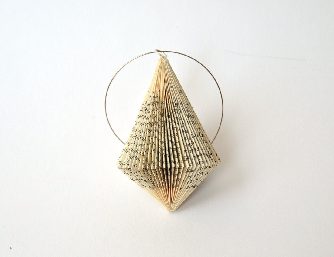 Pendulum small - Christmas Decoration: folded Book Art hanging Ornament
