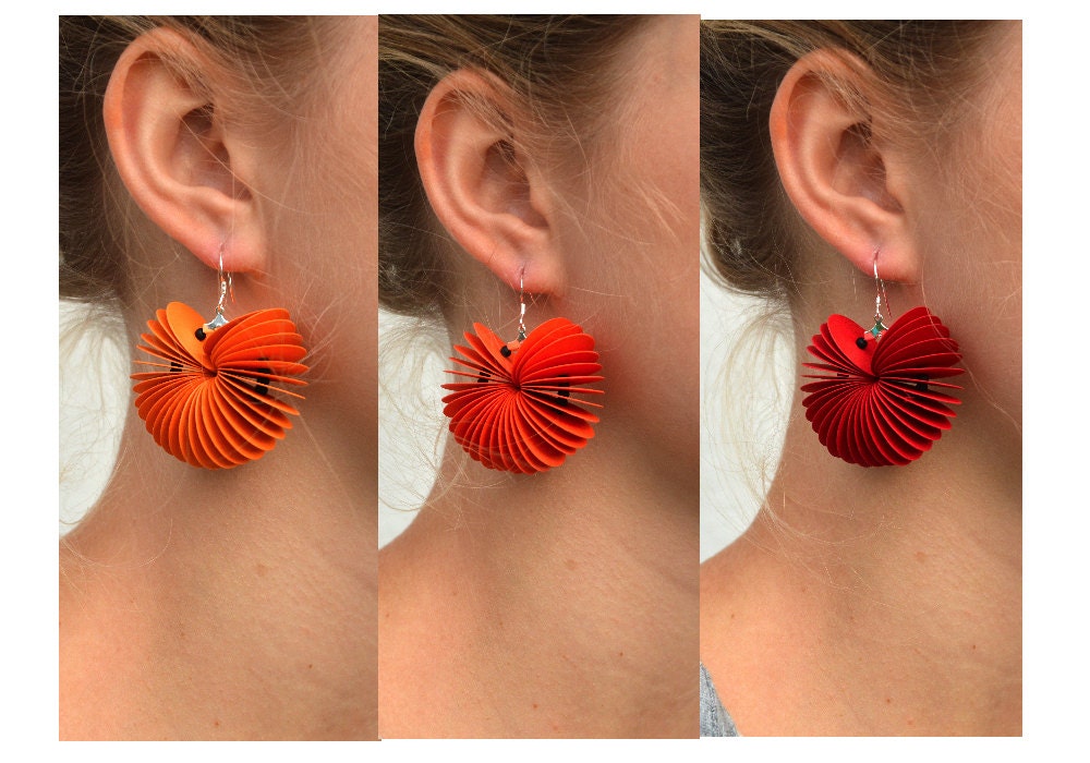 DIY Kit : Earrings made of colored cardstock Paper jewelry