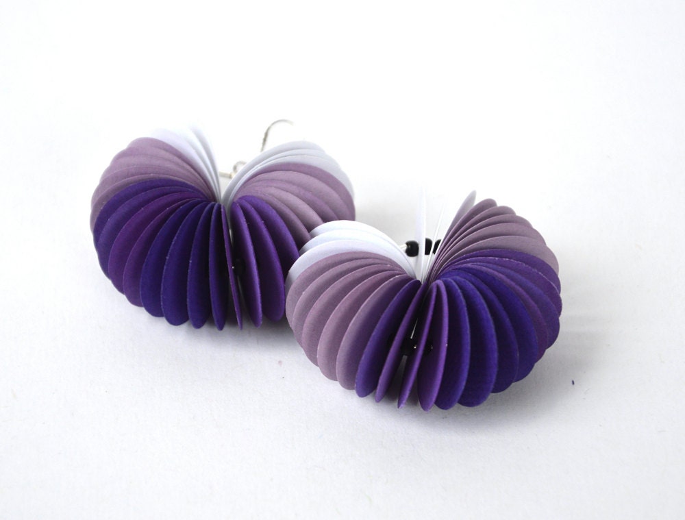 ombré violet: Dangle Earrings CARTA - made of cardstock
